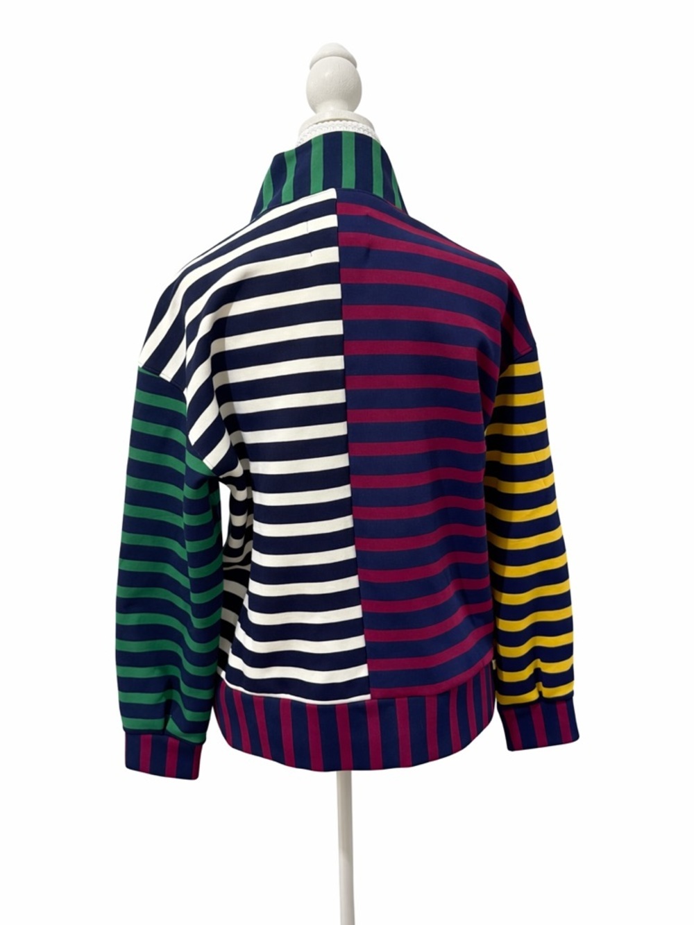 Addison Bay XS NWT Colorblock Striped Quarter Zip Pullover Preppy Sporty - Picture 2 of 4
